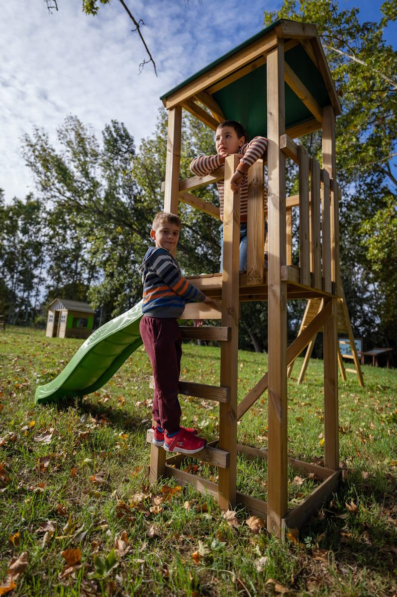 Parc infantil MASGAMES Carlit L amb sostre de lona (alçada plataforma 120 cm)