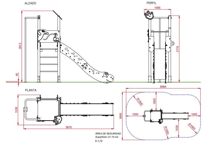 medidas Parque Infantil Dino