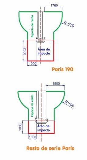 Rampa de tobogán Paris homologada para uso público, varios colores y medidas