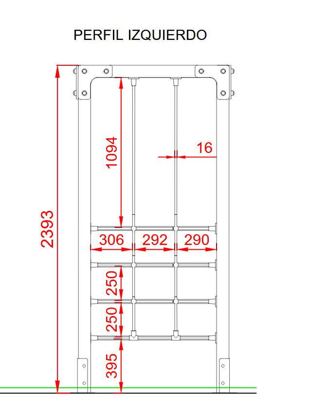 Grimpador Model 3 format per pont de mico, xarxa armada i barres metàl·liques