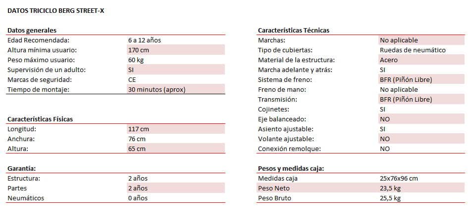 caracteristicas balanzbike berg street-x