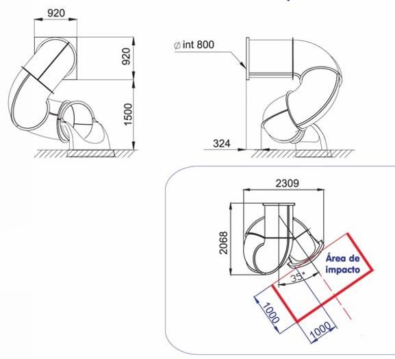 medidas toboganes tubo espiral